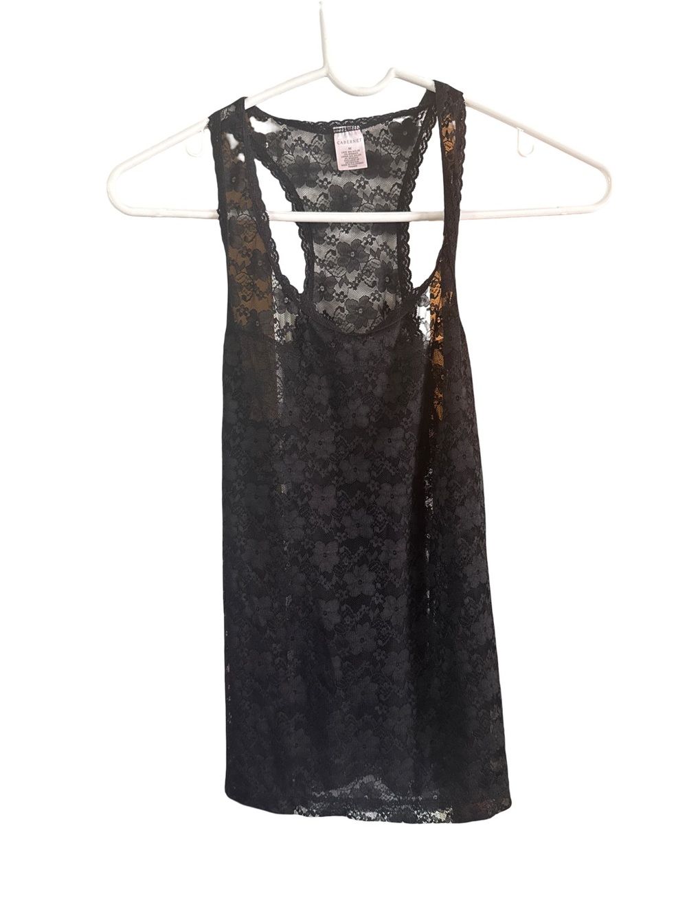 Cabernet Black Floral Lace Racerback Tank